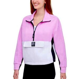 DKNY Sport Half Zip Pullover Sweatshirt pink